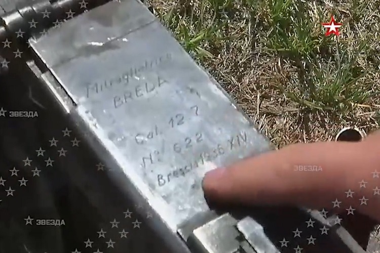 Dòng chữ Breda được khắc trên thân súng máy. Ảnh: Zvezda TV