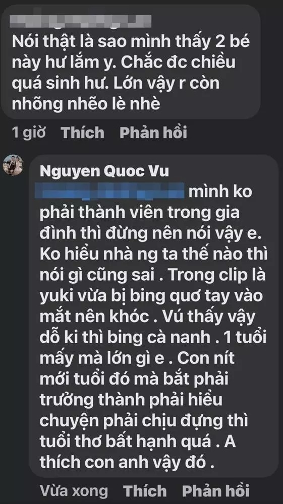 Doanh nhân Quốc Vũ nổi giận khi con gái bị mắng là hư.