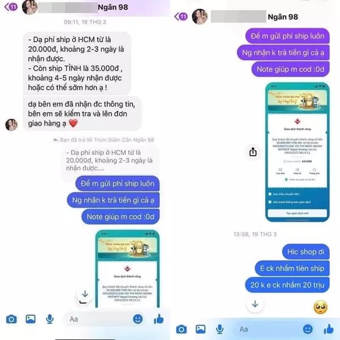 Người khách hàng này gặp sự cố khi bấm nhầm 20.000 đồng thành 20 triệu đồng.