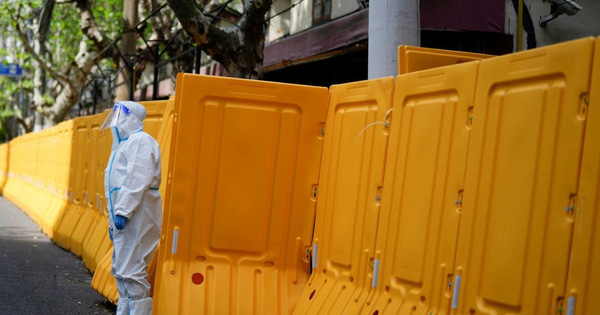 Một khu vực bị phong toả ở Thượng Hải ngày 15-4. Ảnh: Reuters