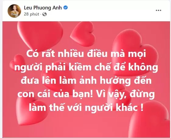 Lều Phương Anh đăng status ẩn ý.