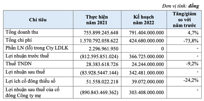 Kế hoạch kinh doanh 2022 của Thuduc House