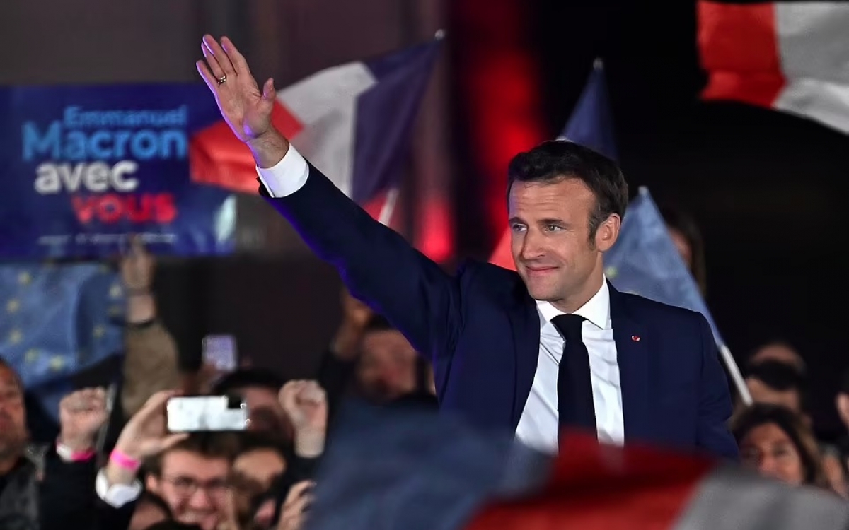 Chân dung Tổng thống đắc cử Macron. Ảnh: Getty.