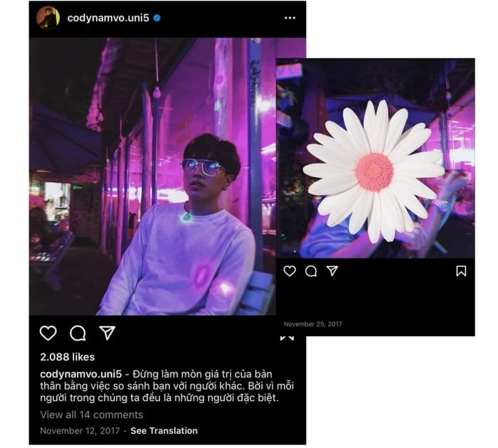 Những hình ảnh trên trang cá nhân của cặp đôi bị netizen soi ra nghi vấn đang sống chung nhà.