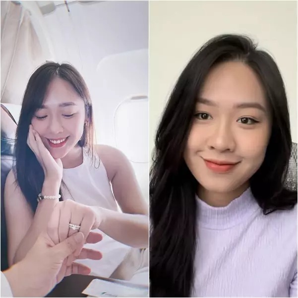 Ngoại hình như MC thời điểm hiện tại (ảnh phải).