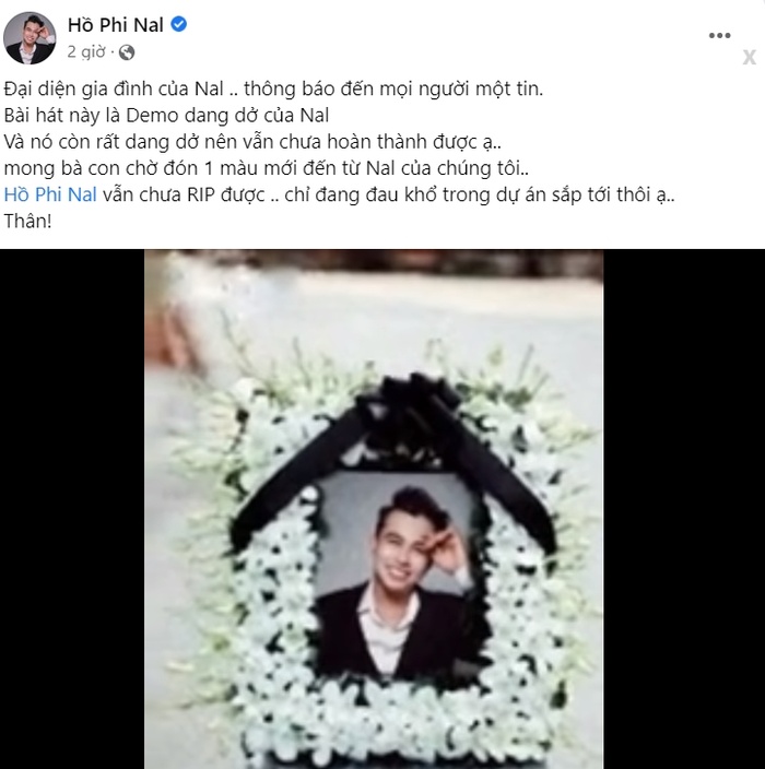 Bài đăng trên trang cá nhân của Phi Nal khiến dân tình hoang mang.