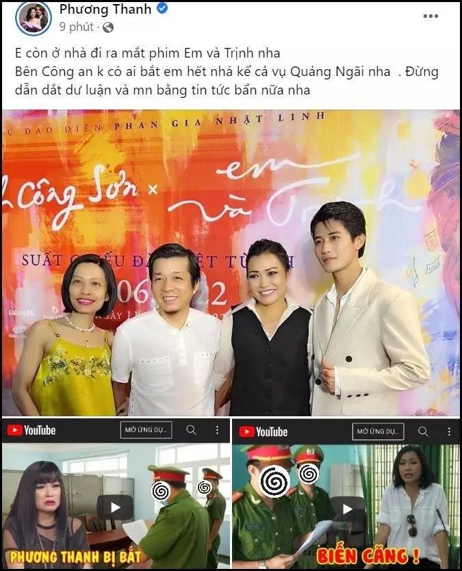 Phương Thanh bức xúc khi loạt kênh Youtube cắt ghép hình ảnh, loan tin đồn xấu về cô.