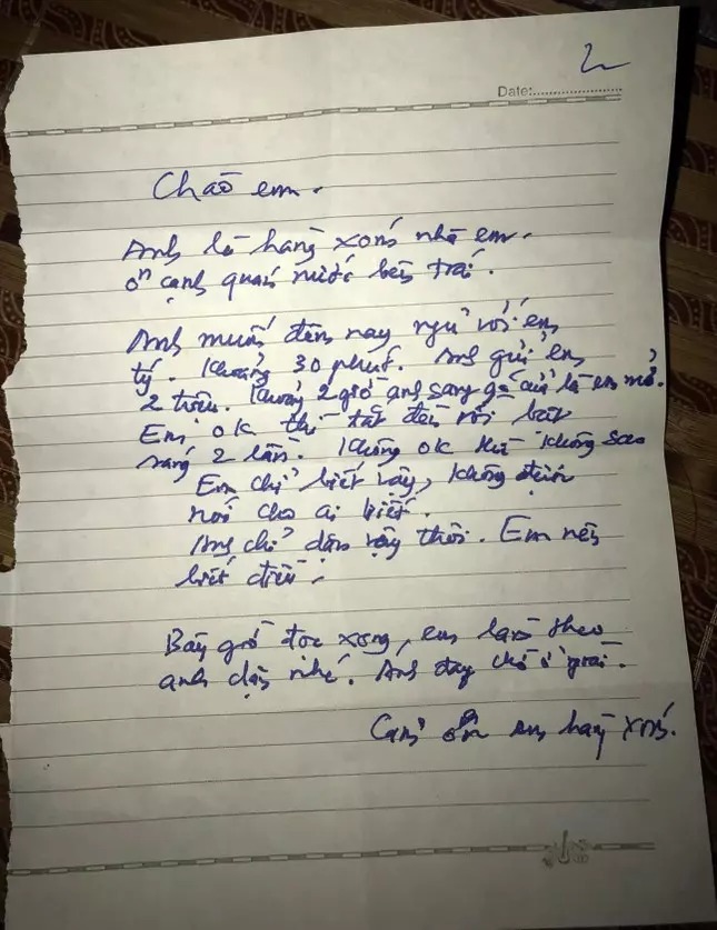 Bức thư được cô gái chia sẻ trên mạng xã hội. Ảnh: Đỗ Xuân