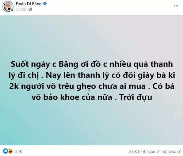 Cô tiết lộ chưa bán được giày.