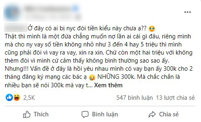 Trả giúp bạn gái 2 tháng tiền mạng, hết yêu chàng trai đòi lại 300k-1