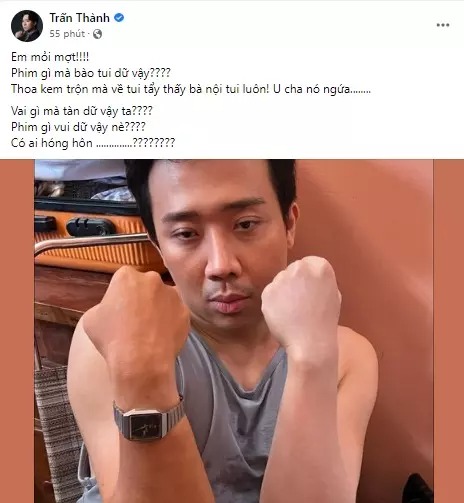 Trấn Thành than thở vì xài kem trộn trắng da