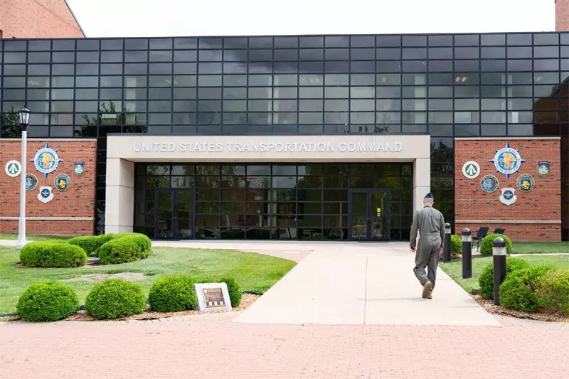 Trụ sở Bộ Tư lệnh Vận tải Mỹ (Transcom) ở căn cứ không quân Scott, bang Illinois. Ảnh: NYT