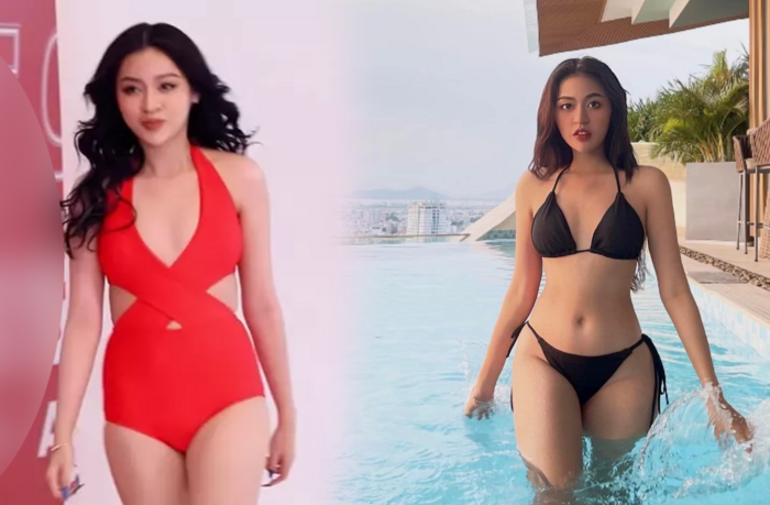 Trần Thanh Tâm bị nhận xét là eo bánh mì, khi diện bikini ngay lập tức bị lộ rõ khuyết điểm phía hai bên hông khi ghi hình trực tiếp. Nhưng ảnh do chính người đẹp tự đăng lại 