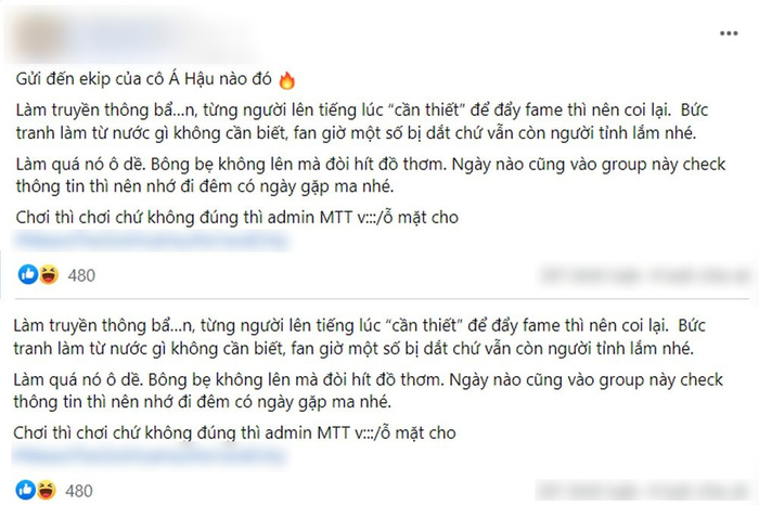Bài đăng tố cáo ê-kíp Á hậu nào đó mượn drama người khác để đẩy fame.