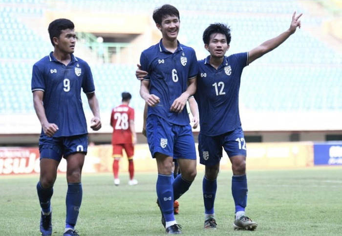 U19 Thái Lan có bàn mở tỷ số vào lưới U19 Việt Nam. Ảnh: FAT