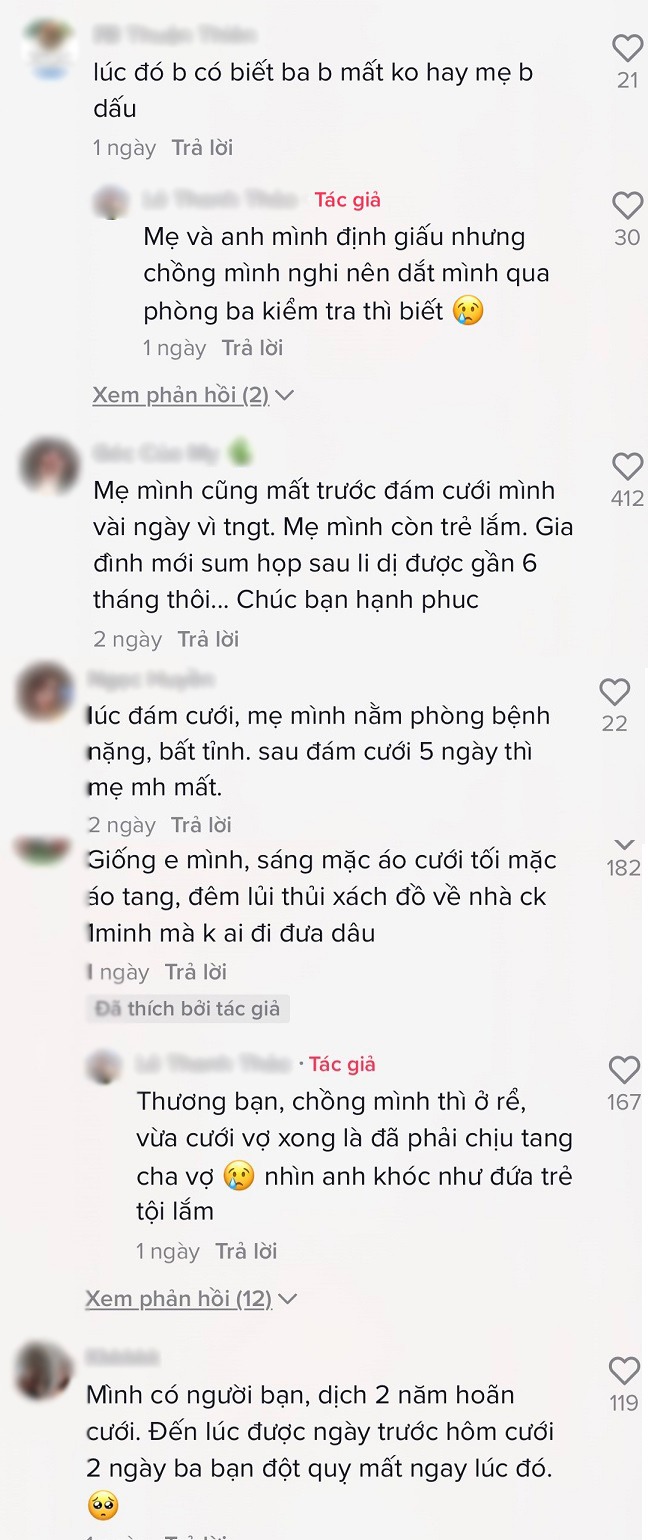  Một số bình luận của độc giả sau khi xem xong câu chuyện. (Ảnh: Cắt từ TikTok L.T.T)