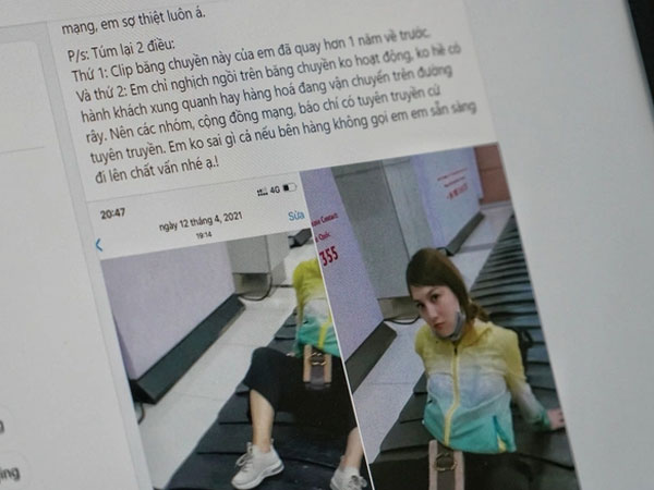 Lại xuất hiện nữ du khách thản nhiên tạo dáng 'lâm bồn' trên băng chuyền hành lý