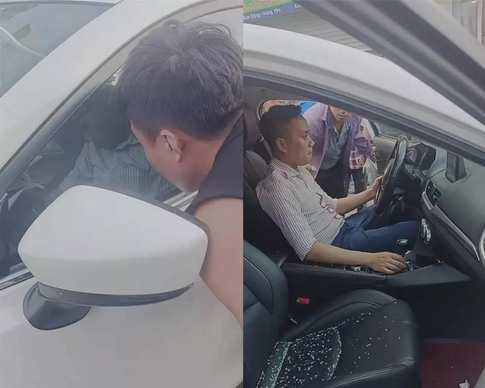 Thấy tài xế gục trong ô tô, dân phá cửa giải cứu hóa ra... ngủ quên-1