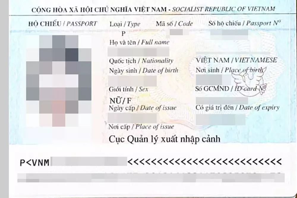 Hộ chiếu mẫu cũ có chứa thông tin 