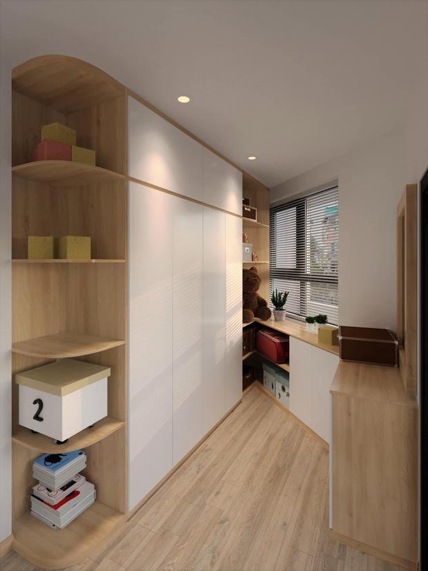 Góc tủ quần áo ngập ánh sáng, thông thoáng