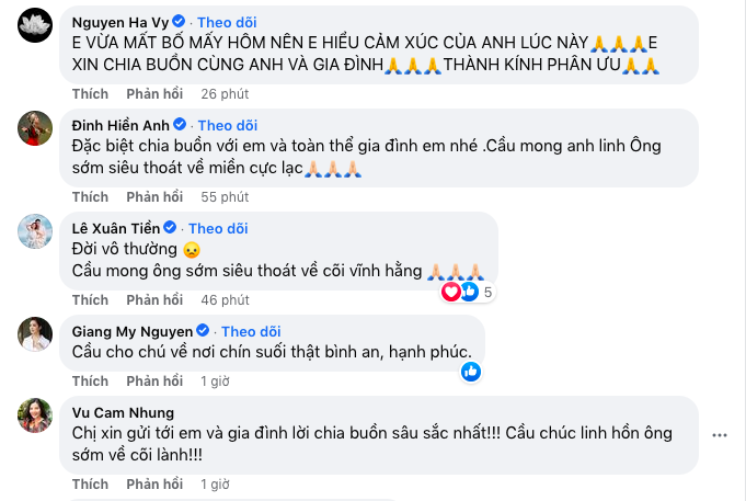 Các nghệ sĩ gửi lời chia buồn tới Đỗ Mạnh Cường.