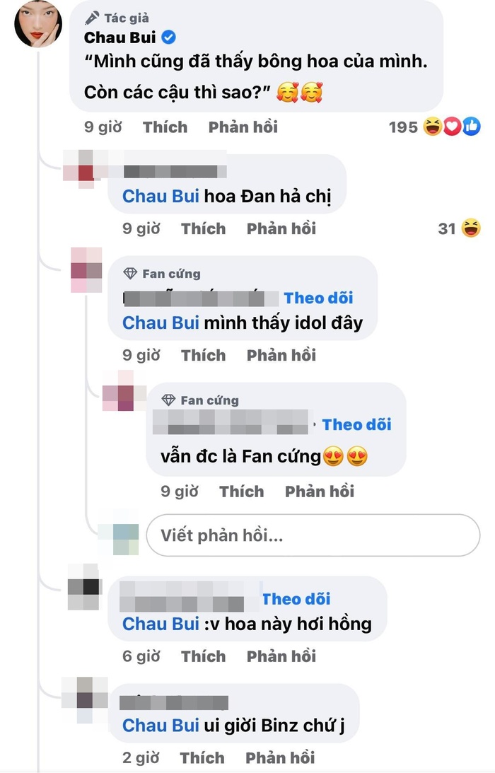 Châu Bùi ngầm công khai chuyện tình cảm trước công chúng.