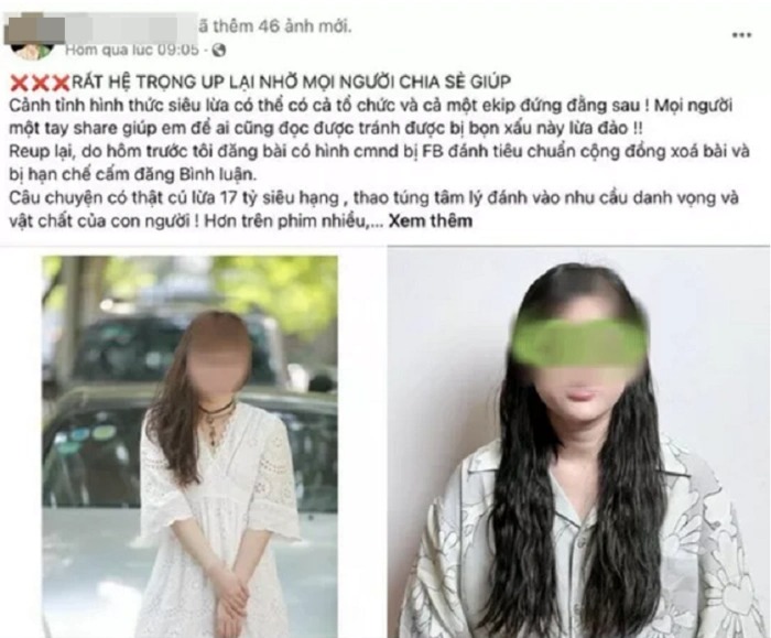 Bài đăng tố cáo hot girl lừa đảo của chị N.L