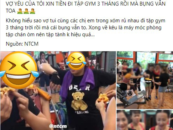 tập gym, vợ đi tập gym, giảm cân