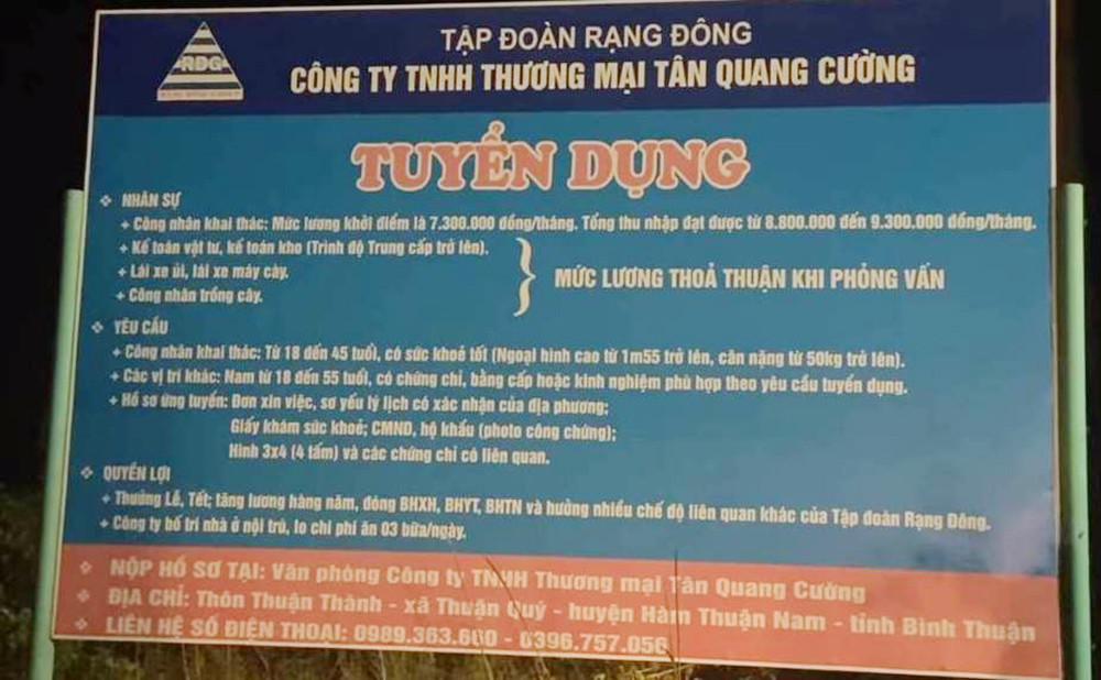 Khu vực mỏ khai thác Titan xảy ra vụ tai nạn là của Công ty TNHH Thương mại Tân Quang Cường thuộc Tập Đoàn Rạng Đông. Ảnh: Phan Bình