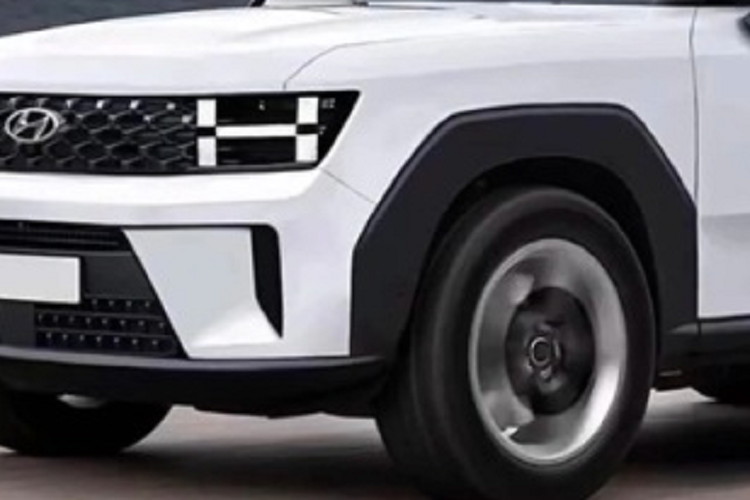 Có vẻ kích thước xe cũng sẽ được gia tăng để trở thành SUV 7 chỗ đúng nghĩa. Phía trước xe có đèn định vị hình chữ H và dải đèn LED chạy ngang tương tự dải sản phẩm thế hệ mới của hãng là Staria hay Stargazer.