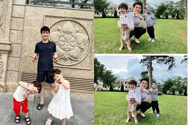 Cháu nội bầu Hiển được bố đầu tư kỹ trong khoản trang phục, các nhóc được diện hàng hiệu ngay từ khi còn tấm bé.