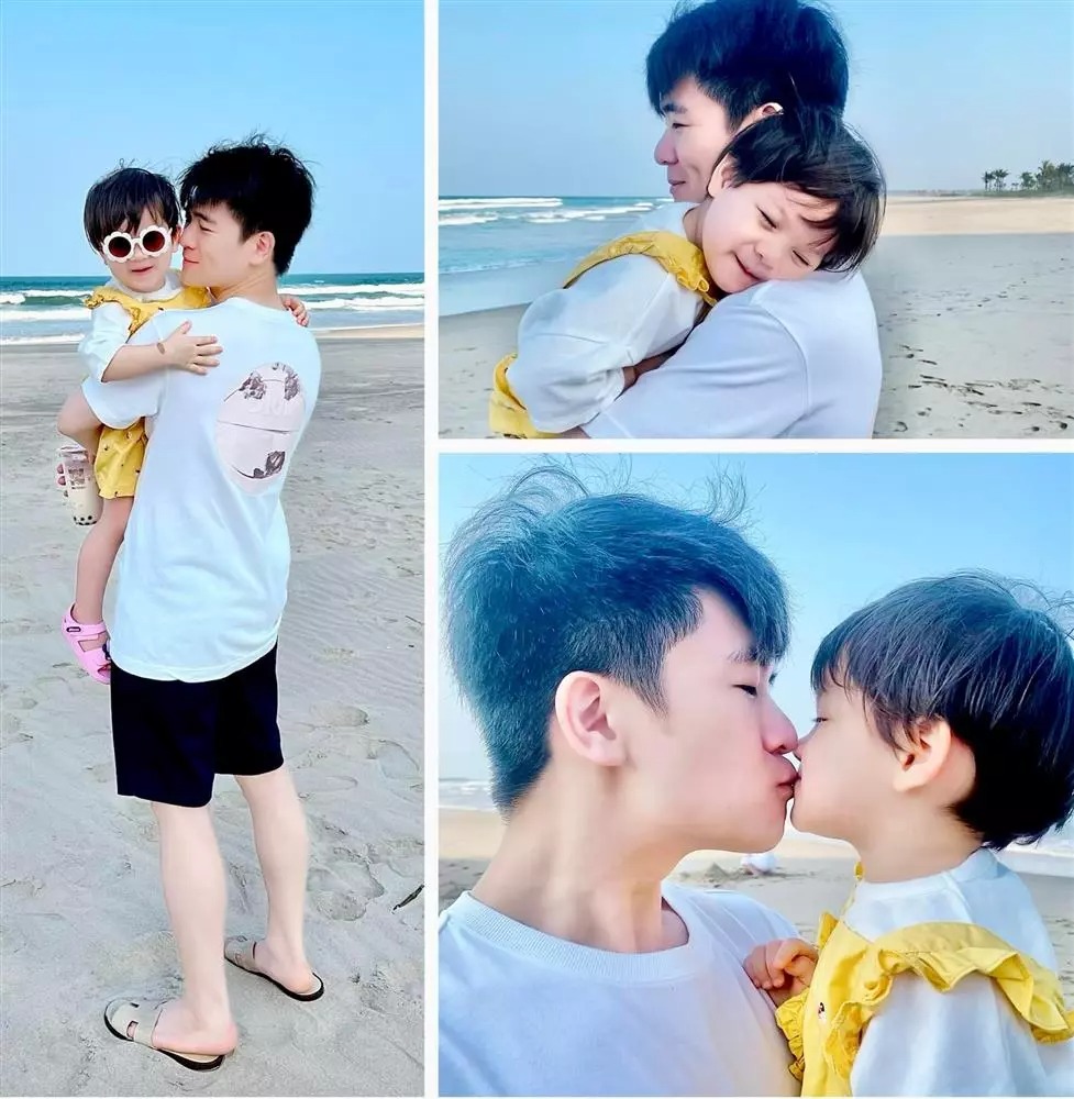 Đỗ Quang Vinh luôn ghi điểm hình ảnh về người cha giỏi giang, yêu chiều, chăm chút con cái.