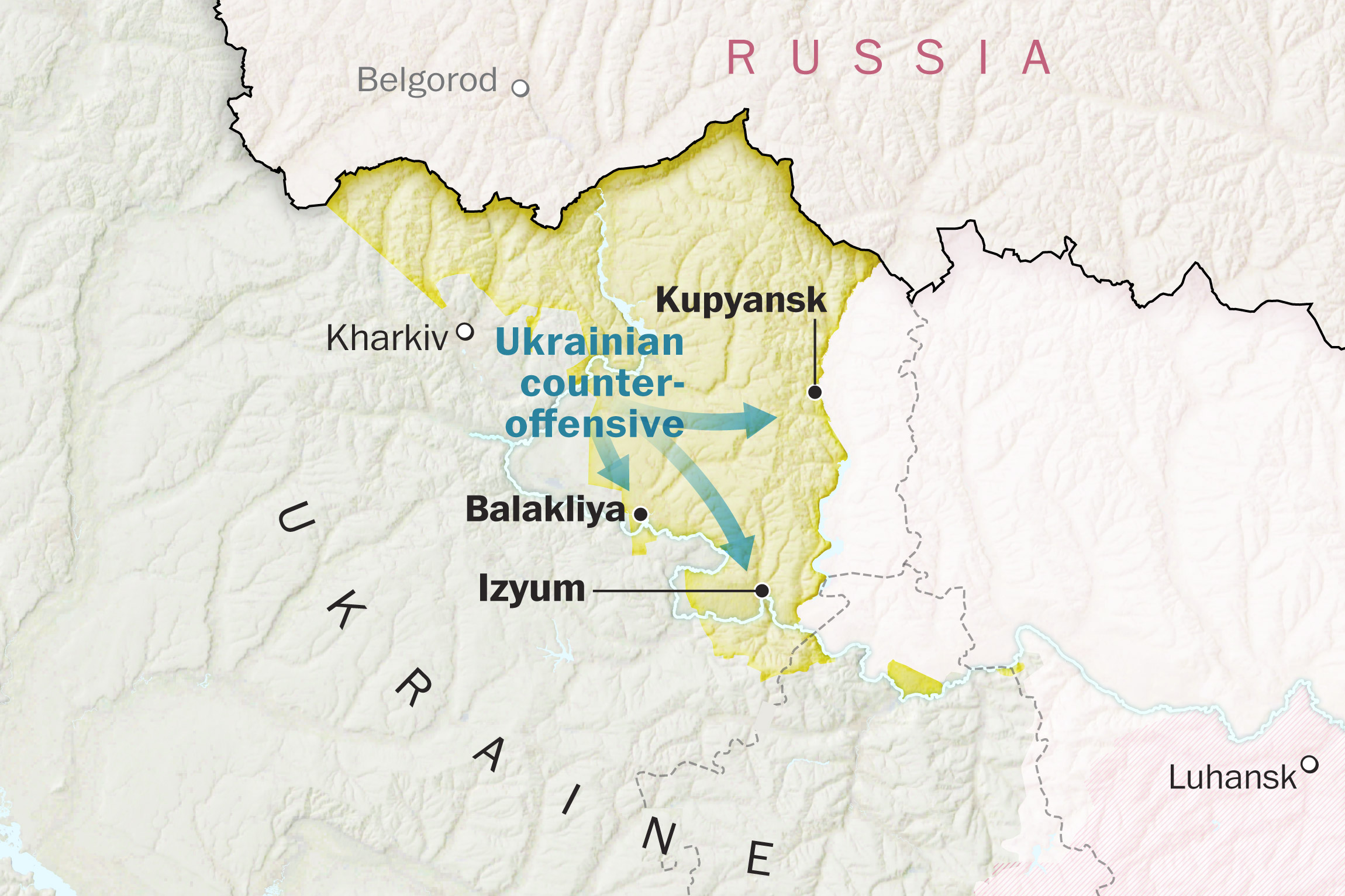Theo một số nguồn tin độc lập, hiện tại khu vực Kupyansk, các lực lượng vũ trang Ukraine lại cố gắng tấn công các vị trí của Nga theo hướng Novo-Shelivsk và cuộc tấn công của hai đơn vị Ukraine đã bị đẩy lùi. Theo hướng Swatow, quân đội Ukraine cũng tấn công vùng ngoại ô Yajdne và bị quân đội Nga chặn đứng.