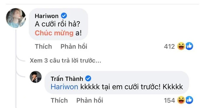 Màn tương tác qua lại của Trấn Thành - Hari Won.