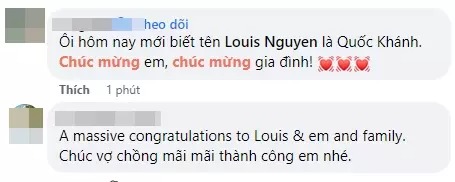 Bạn bè, người hâm mộ bất ngờ khi biết tên tiếng Việt của ông xã Tăng Thanh Hà.