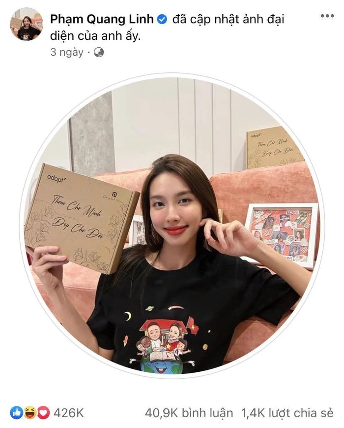 Quang Linh vẫn để ảnh đại diện là Thùy Tiên