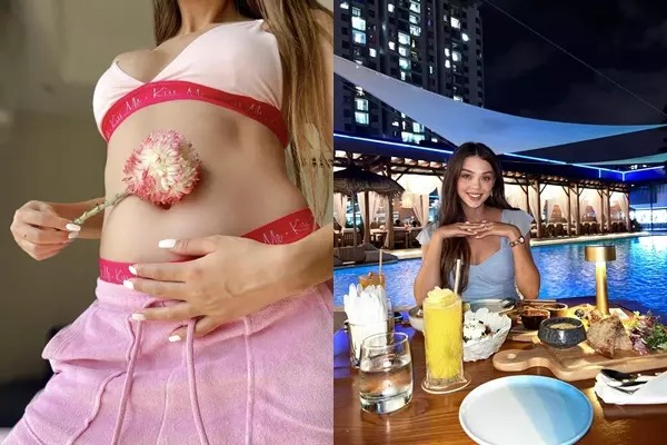 Trong suốt thời gian thai kỳ, Dianka Zakhidova được nhận xét vẫn giữ được phong độ nhan sắc.