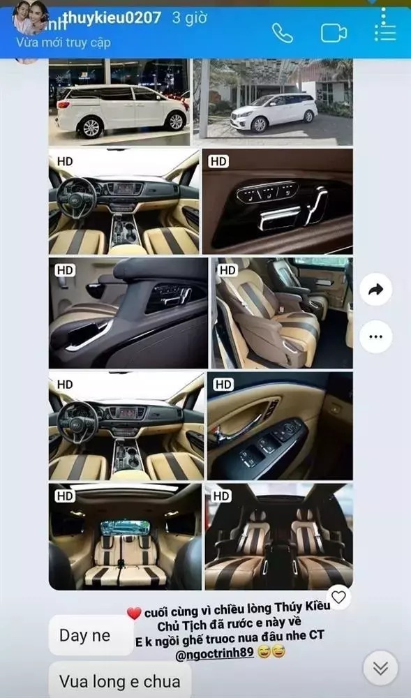 Không chỉ giày dép, túi hiệu và điện thoại, mẫu nội y còn tặng xế hộp cho trợ lý Thúy Kiều.