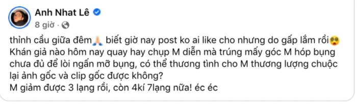 Bài đăng mới nhất của nữ ca sĩ lúc giữa đêm.