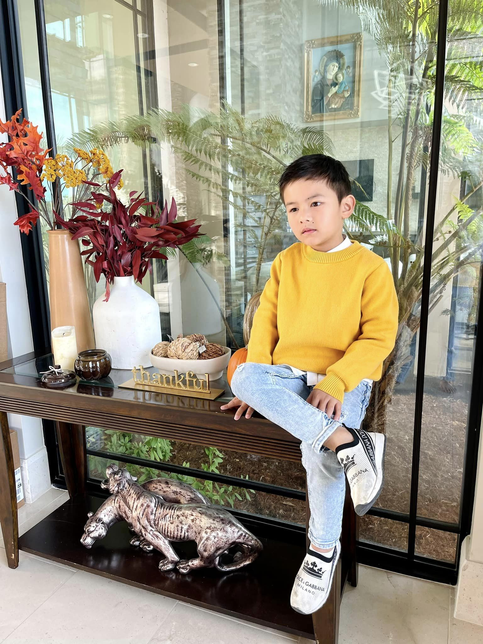 Một góc khác của ngôi biệt thự hoành tráng của mẹ con Thủy Tiên. Cô thường xuyên ghi lại những khoảnh khắc đáng yêu của con trai Mathis Thiên Từ 5 tuổi.