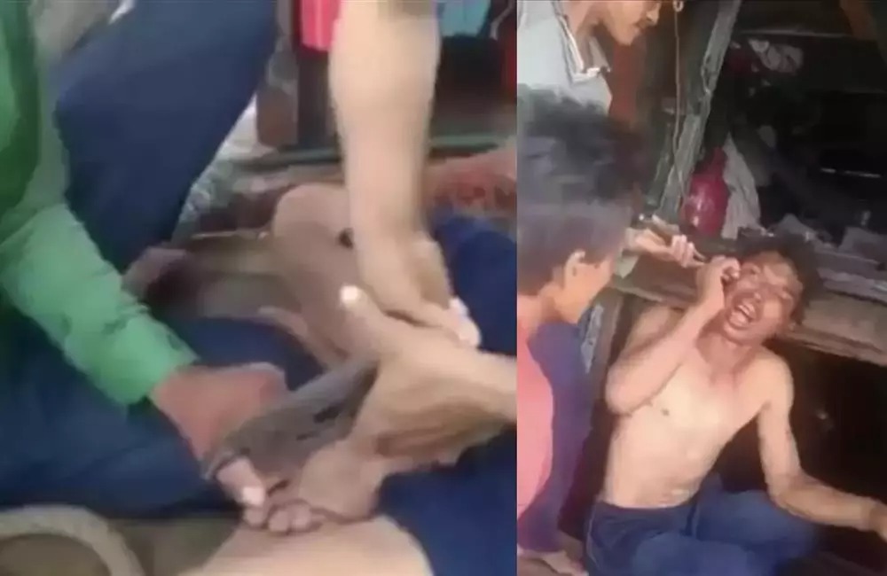 Ông Trung bị các đối tượng dùng kìm tra tấn cơ thể