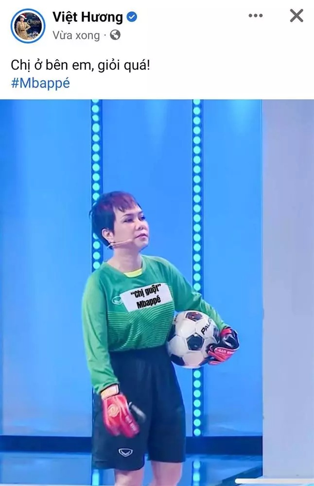 Việt Hương là sao Việt hiếm hoi chia buồn cùng chân sút Mbappe của đội tuyển Pháp.