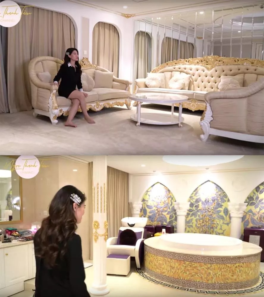 Còn đây là phòng riêng của mẹ Ngọc Thanh Tâm, được thiết kế theo phong cách hoàng gia. 