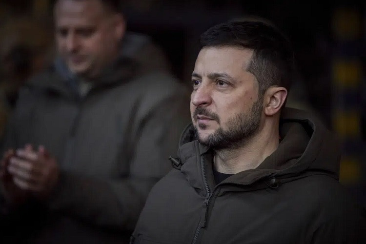 Tổng thống Ukraine Volodymyr Zelensky hôm 20/12. Ảnh: AP