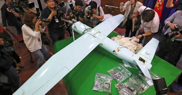 UAV nghi của Triều Tiên bị rơi ở Hàn Quốc năm 2017. Ảnh: AP
