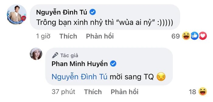 Màn tương tác thu hút sự chú ý của Đình Tú và Huyền Lizzie.
