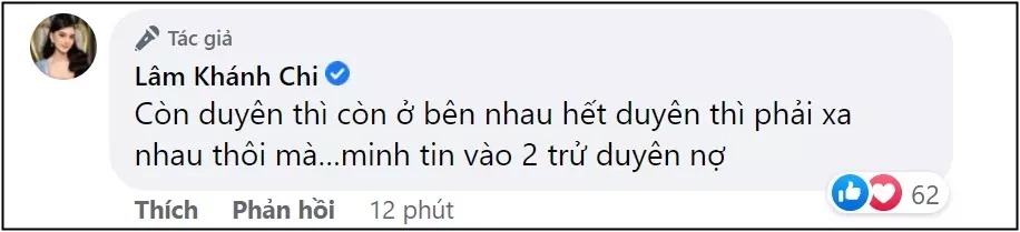 Lâm Khánh Chi bày tỏ thêm về người cũ.