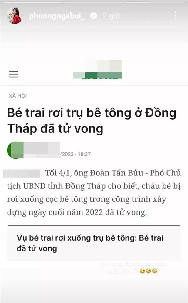 Sam, Phương Nga cũng có chia sẻ khi hay tin dữ.