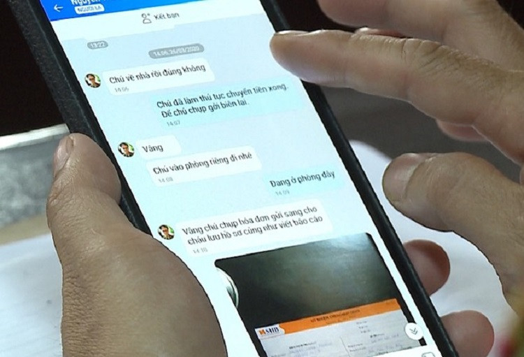 Tin nhắn của tội phạm công nghệ cao gửi cho nạn nhân. Ảnh CACC