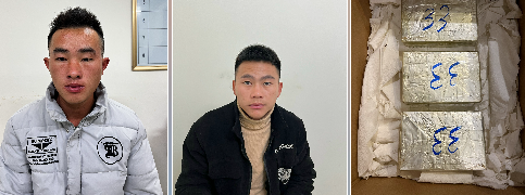 Đối tượng Mùa A Hạnh, Chá A Nếnh và tang vật.